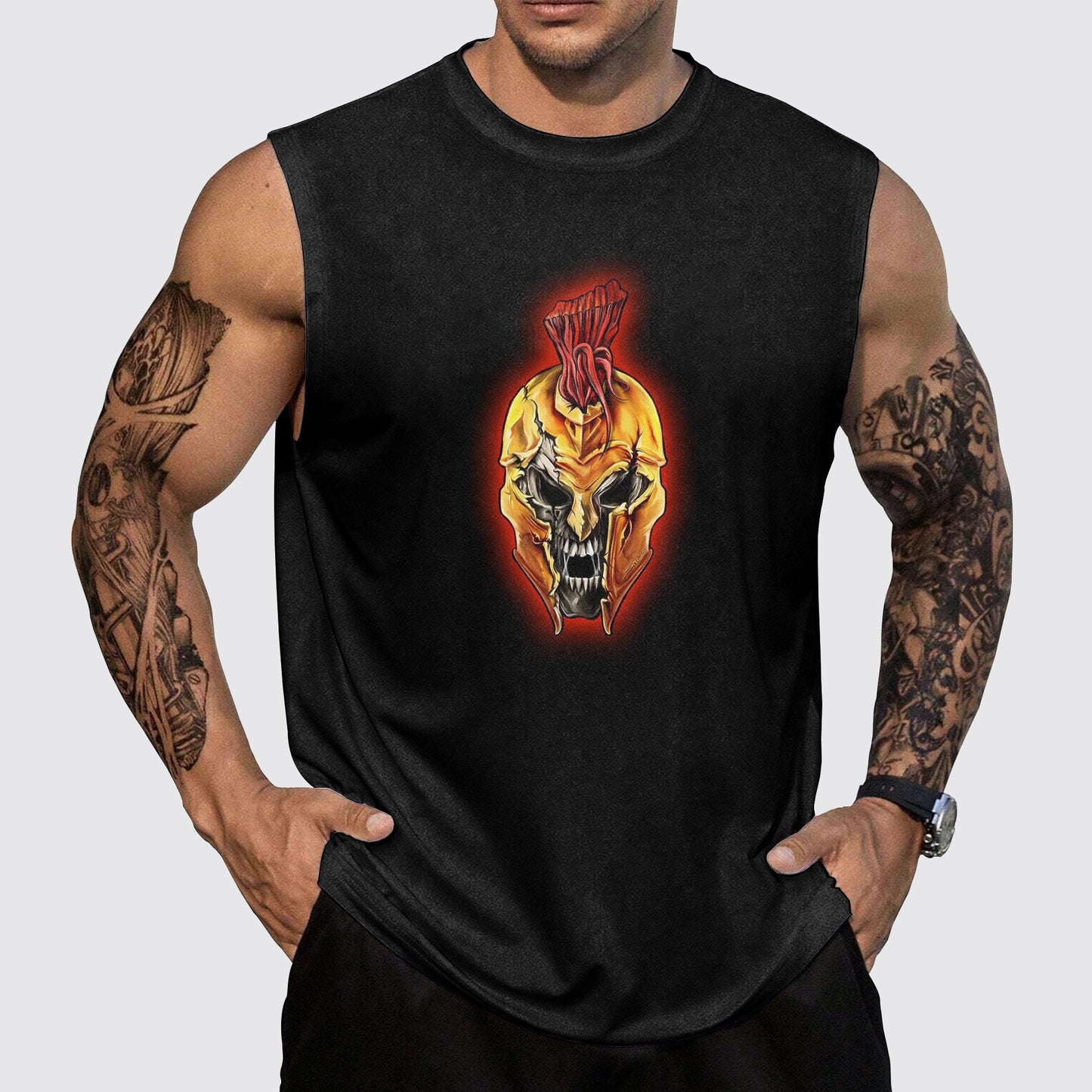 Warrior Spirit 3D Round Neck Tank Top- AA05450