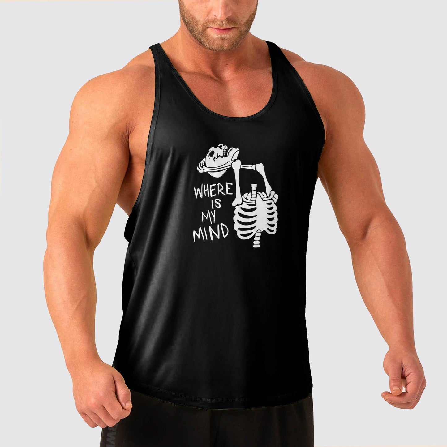Skull Power Training Tank Top for Men- AA05652