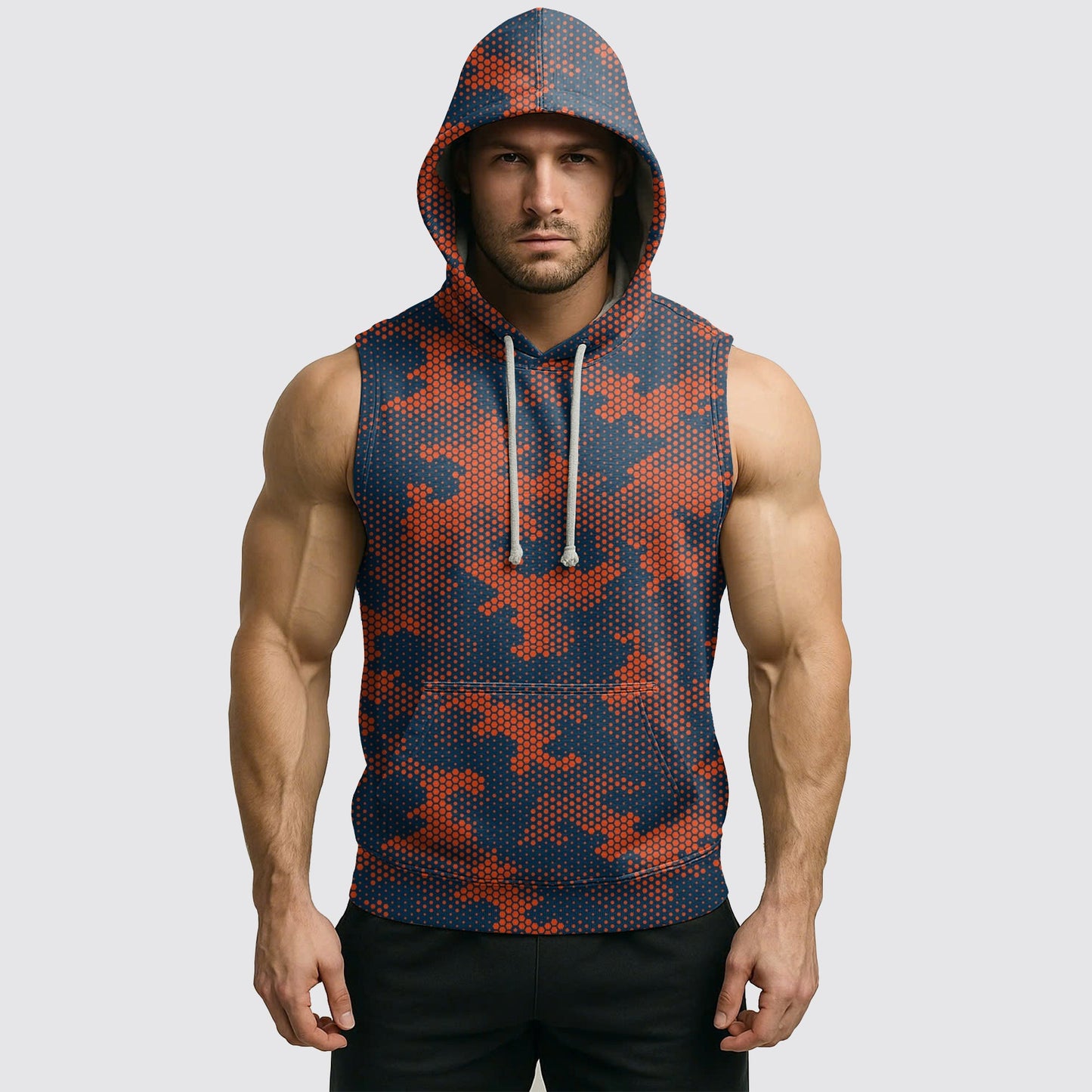 Men's Camo Sleeveless Hoodie- AA06605
