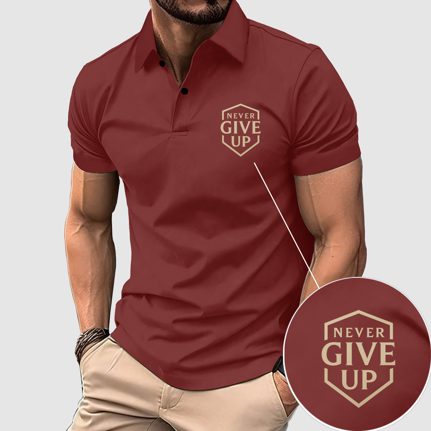 FlexFit Gym Polo Shirt: Performance & Style in Motion- AA07774