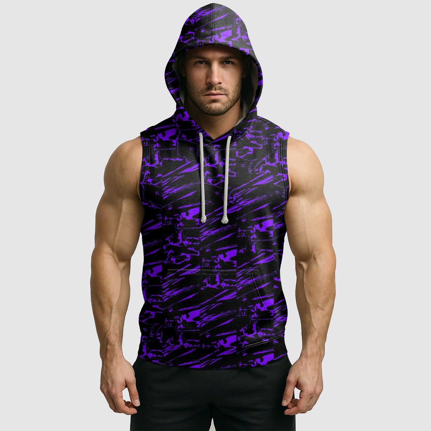 Men's Camo Sleeveless Hoodie- AA08265