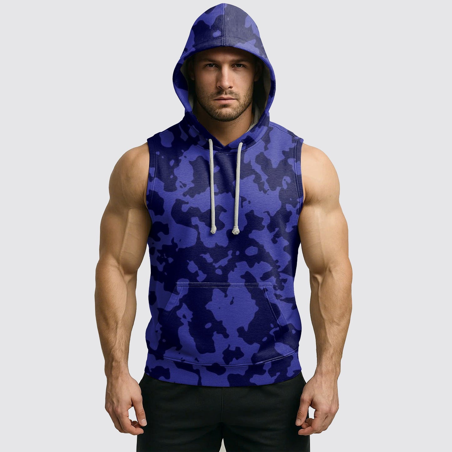 Men's Camo Sleeveless Hoodie- AA08275