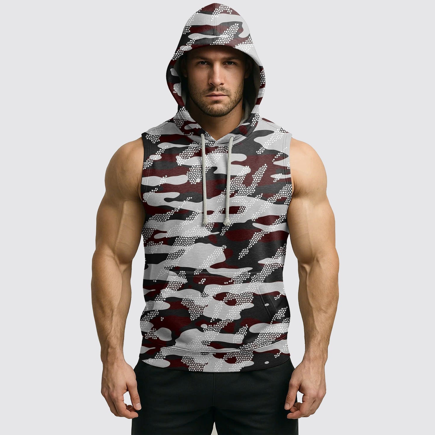 Men's Camo Sleeveless Hoodie- AA08281
