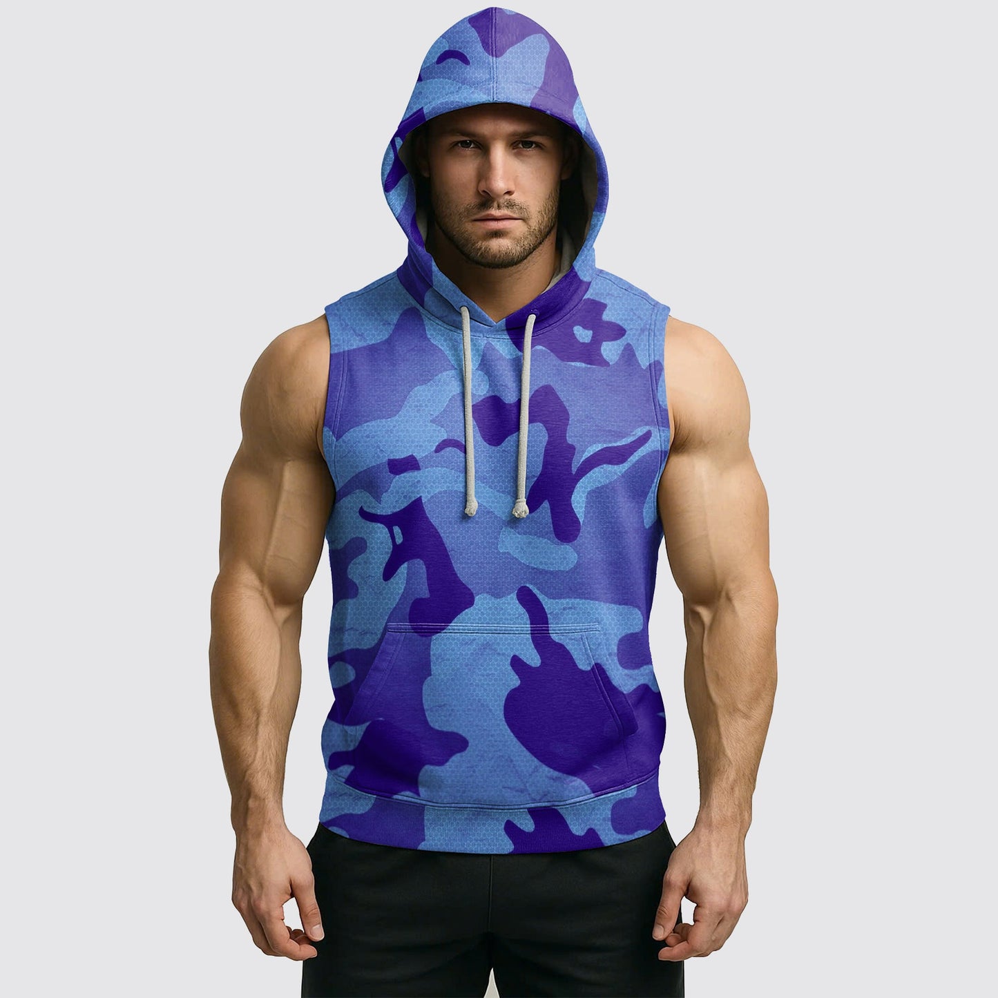 Men's Camo Sleeveless Hoodie- AA08287
