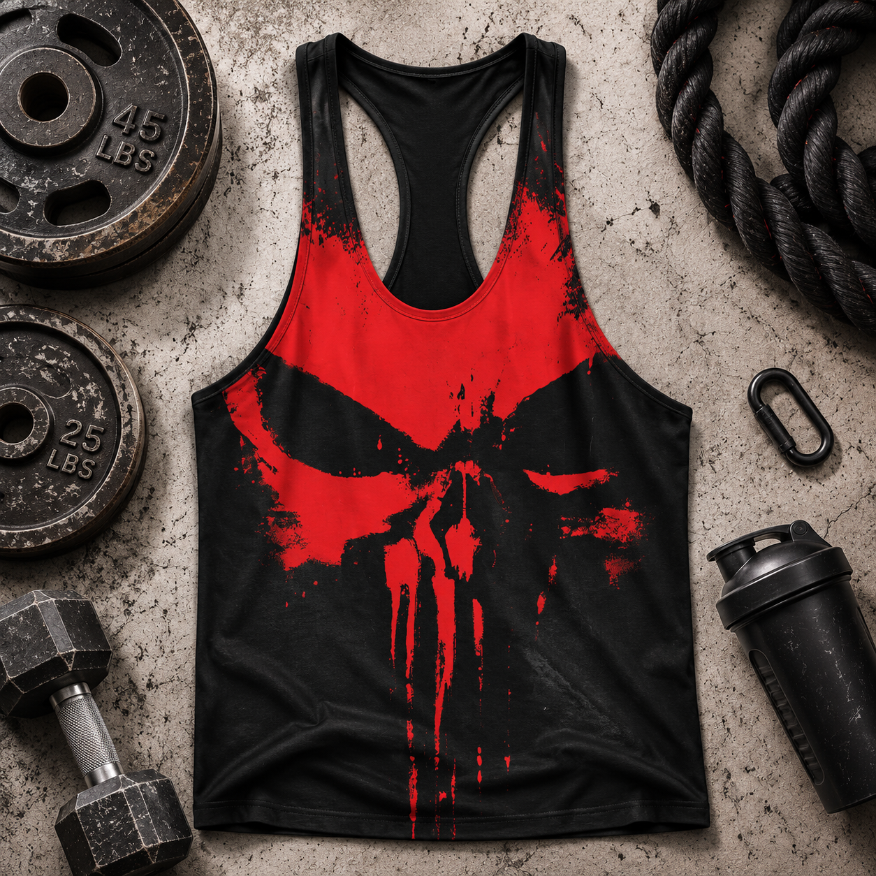 Skull 3D Racerback Tank Top- TT03169