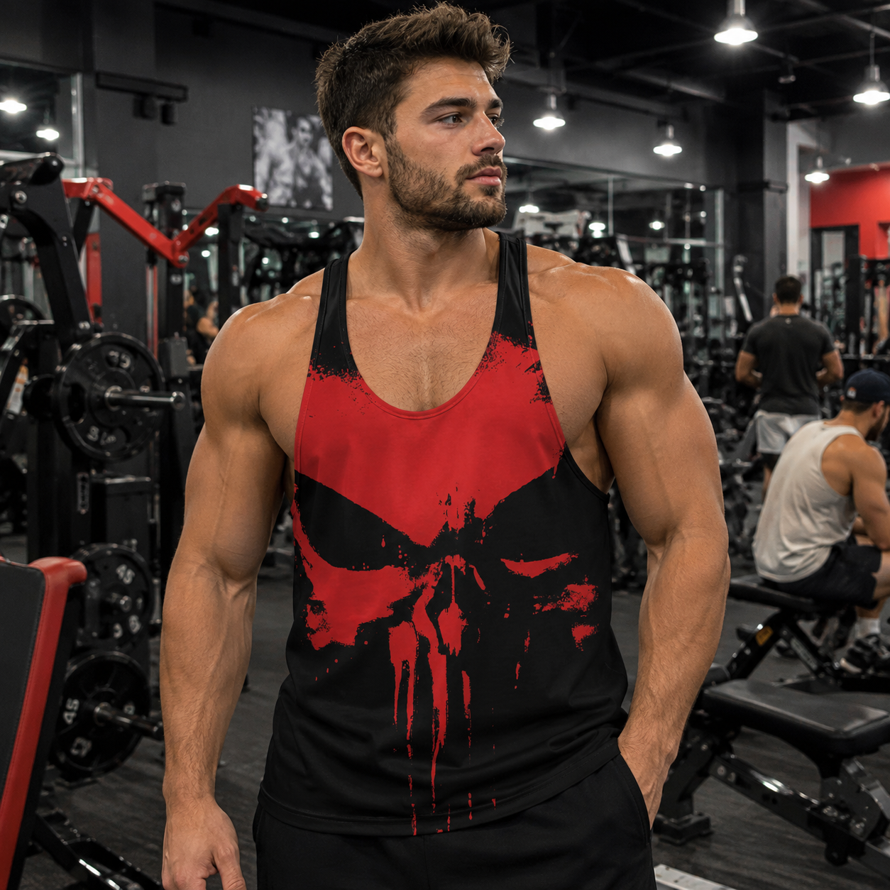 Skull Power Training Tank Top for Men- AA07901