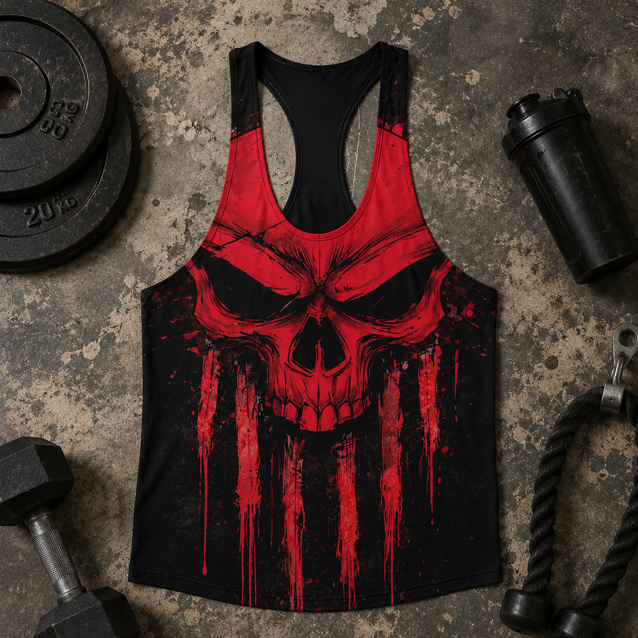 Skull 3D Racerback Tank Top- TT03061