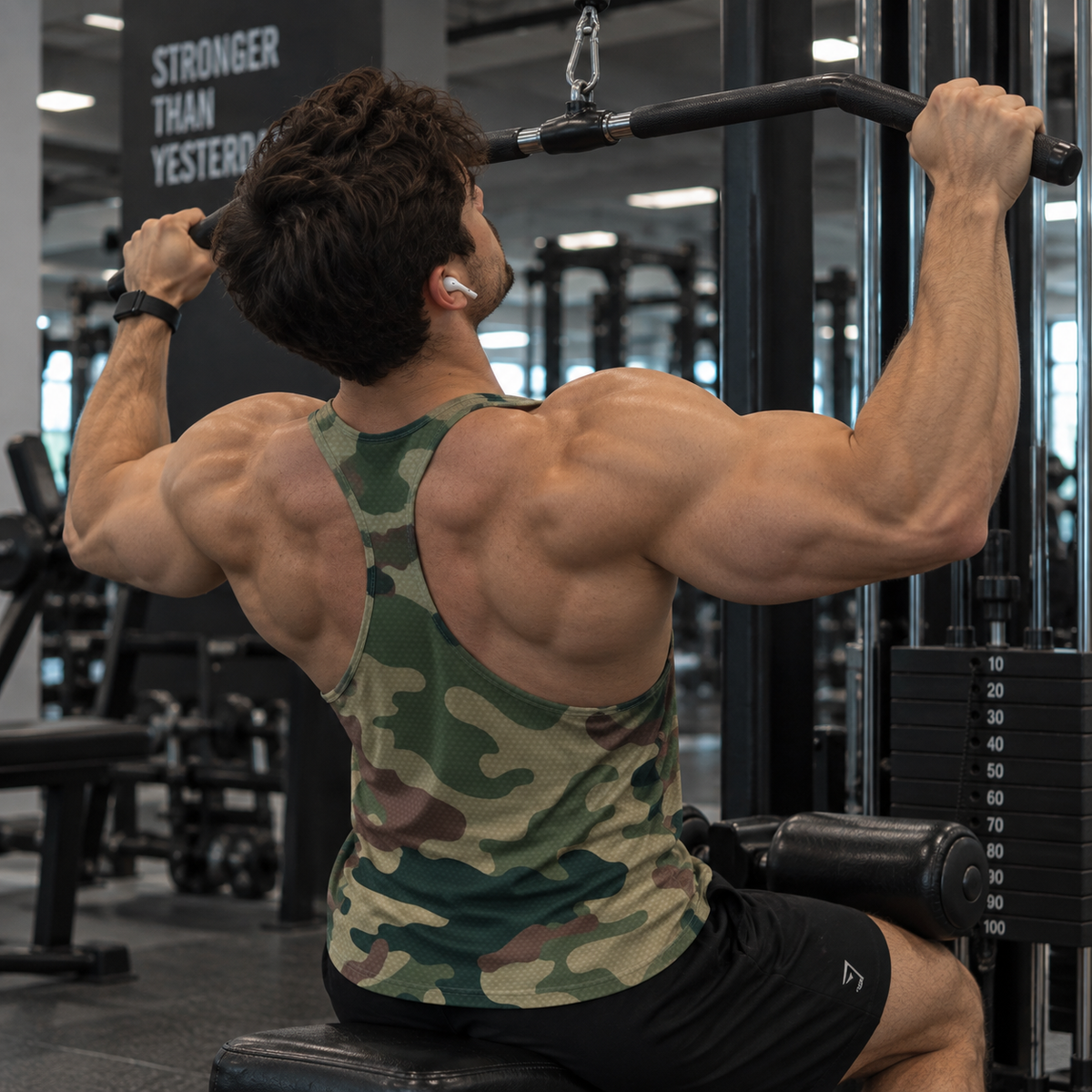 Camo Racerback Tank Top – Tactical Strength for Bodybuilders- AA07611
