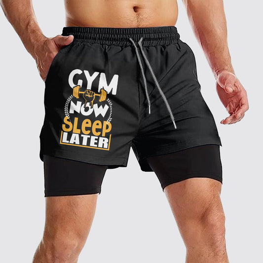 Double Layer Performance Shorts: Your Gym Training Essential!- AA01064