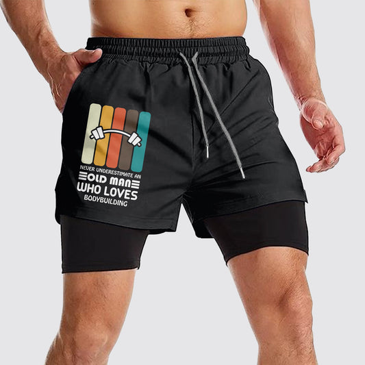 Double Layer Performance Shorts: Your Gym Training Essential!- AA01065