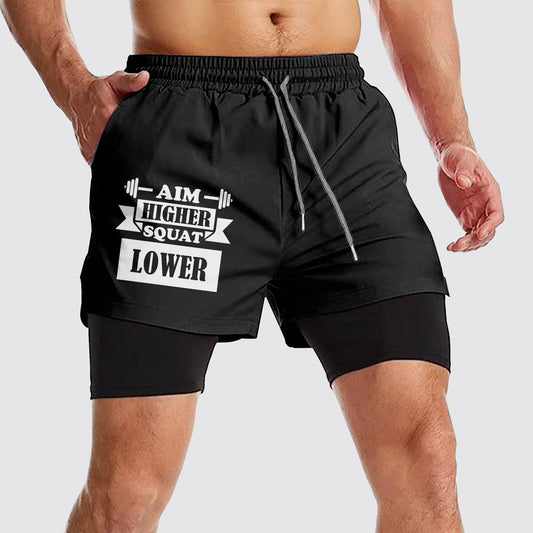 Double Layer Performance Shorts: Your Gym Training Essential!- AA01066