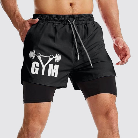 Double Layer Performance Shorts: Your Gym Training Essential!- AA01071