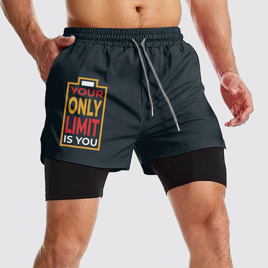 Double Layer Performance Shorts: Your Gym Training Essential!- AA01075