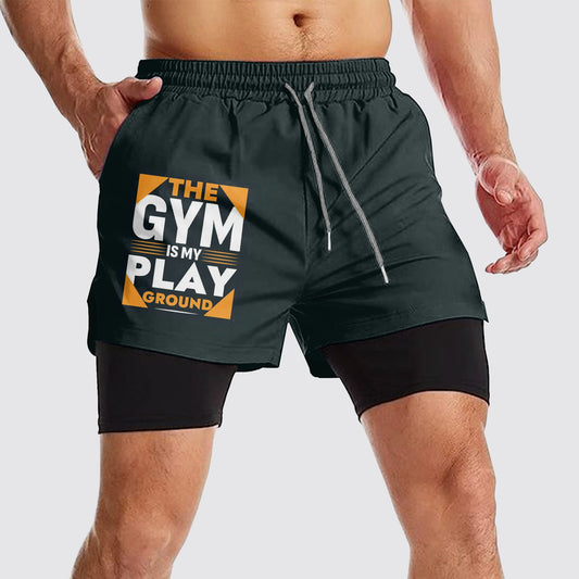 Double Layer Performance Shorts: Your Gym Training Essential!- AA01077