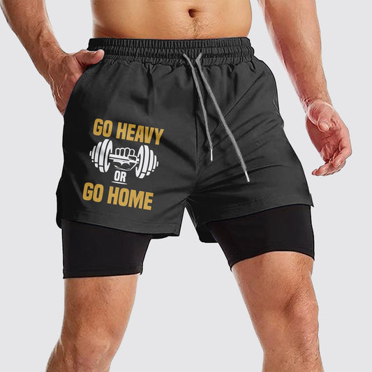 Double Layer Performance Shorts: Your Gym Training Essential!- AA01098