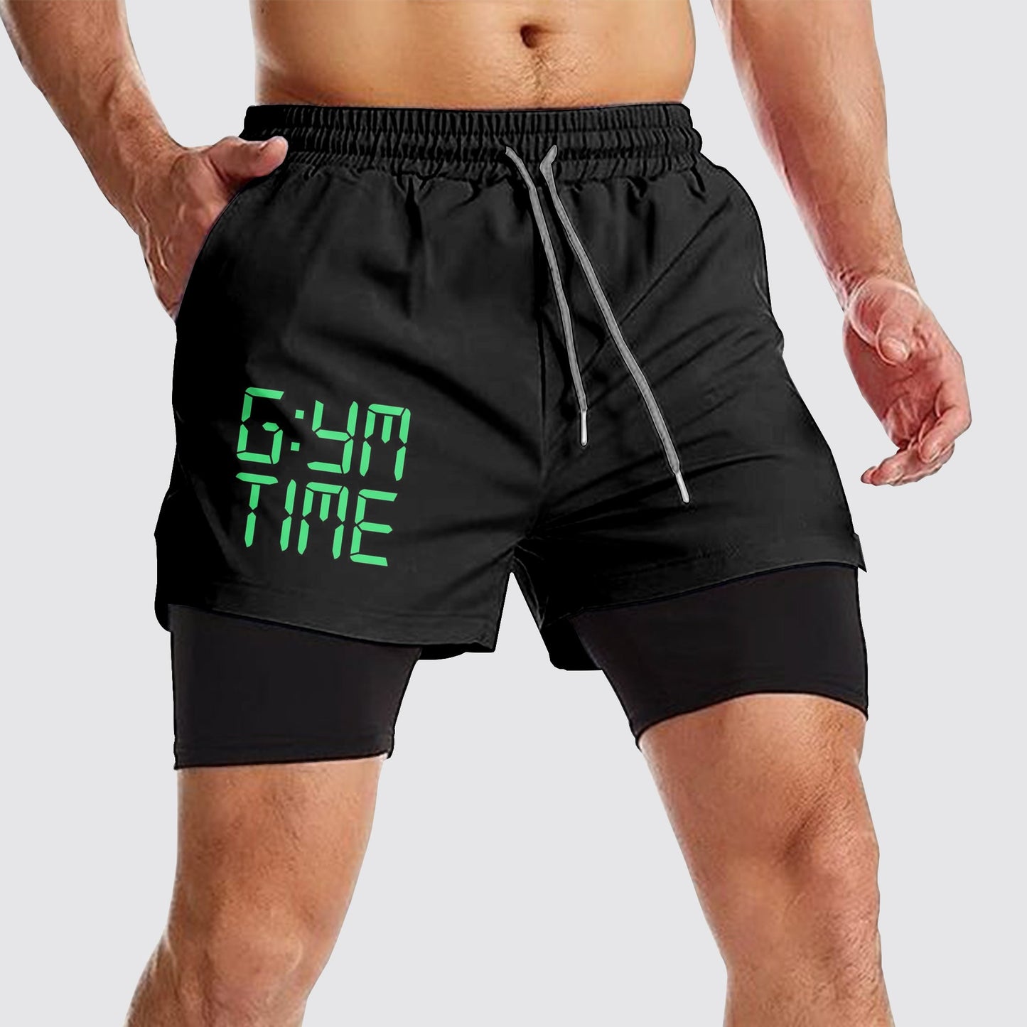 Double Layer Performance Shorts: Your Gym Training Essential!- AA01102