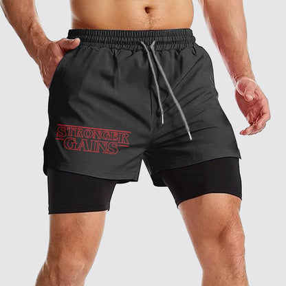 Double Layer Performance Shorts: Your Gym Training Essential!- AA01103