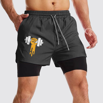 Double Layer Performance Shorts: Your Gym Training Essential!- AA01106