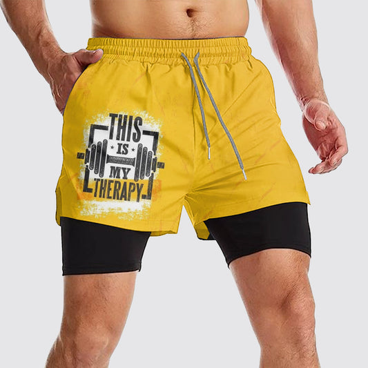 Double Layer Performance Shorts: Your Gym Training Essential!- AA01107