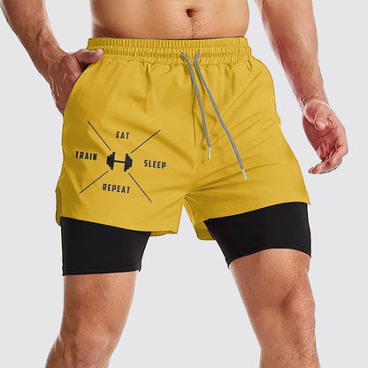 Double Layer Performance Shorts: Your Gym Training Essential!- AA01110