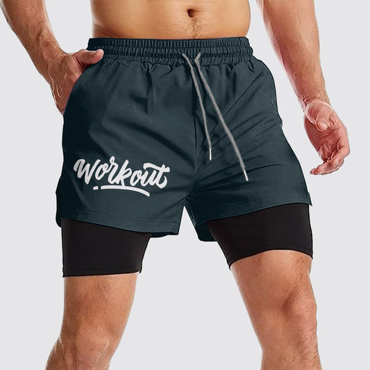 Double Layer Performance Shorts: Your Gym Training Essential!- AA01119