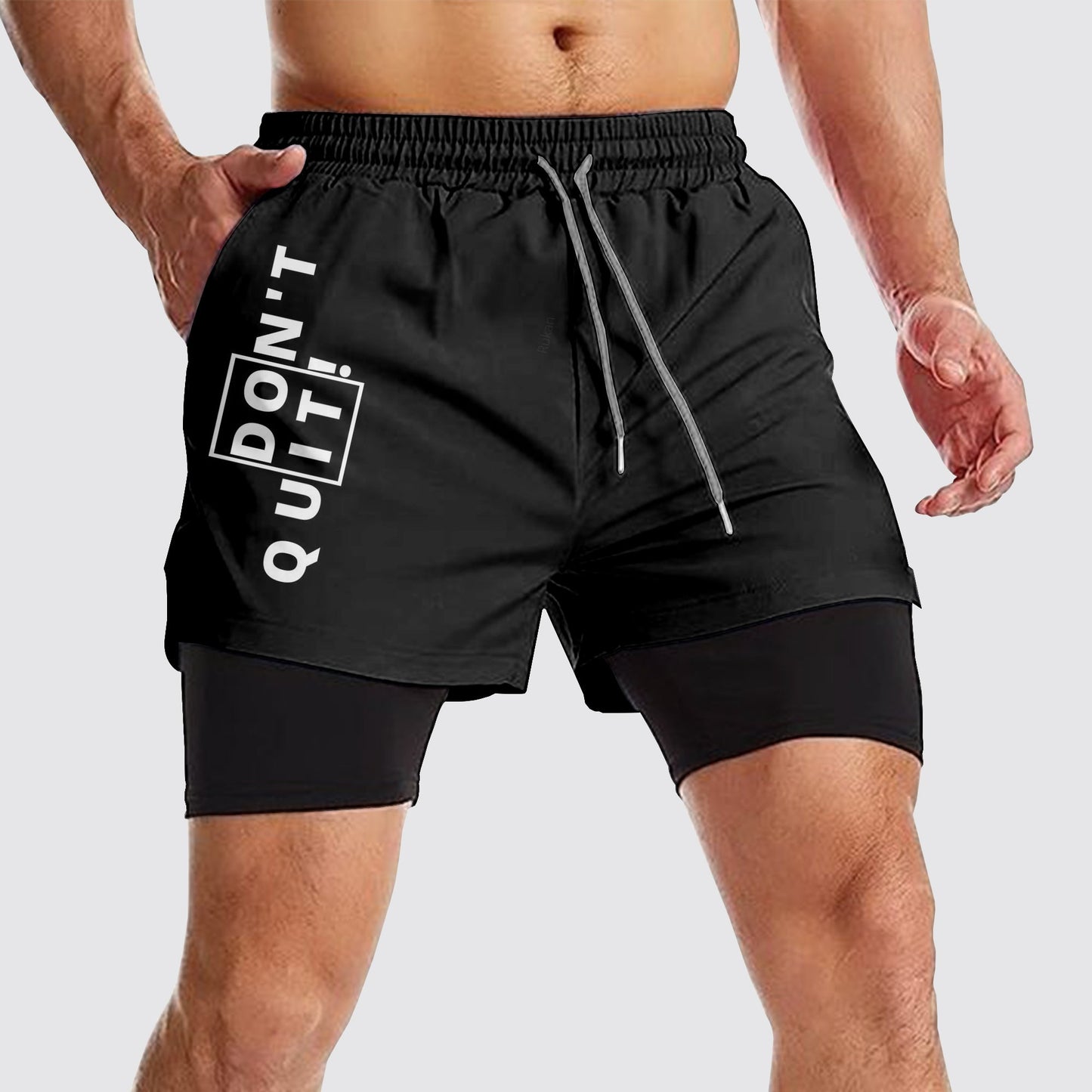 Double Layer Performance Shorts: Your Gym Training Essential!- AA01122