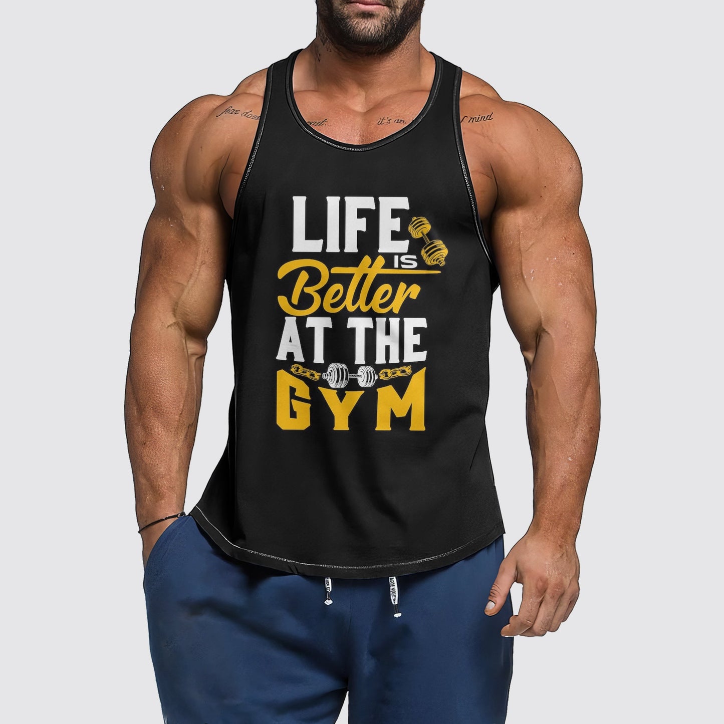 Ultimate Gym Tank Top for Men: Stay Cool and Comfy During Intense Workouts- AA01376