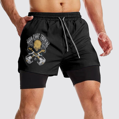 Double Layer Performance Shorts: Your Gym Training Essential!- AA01506