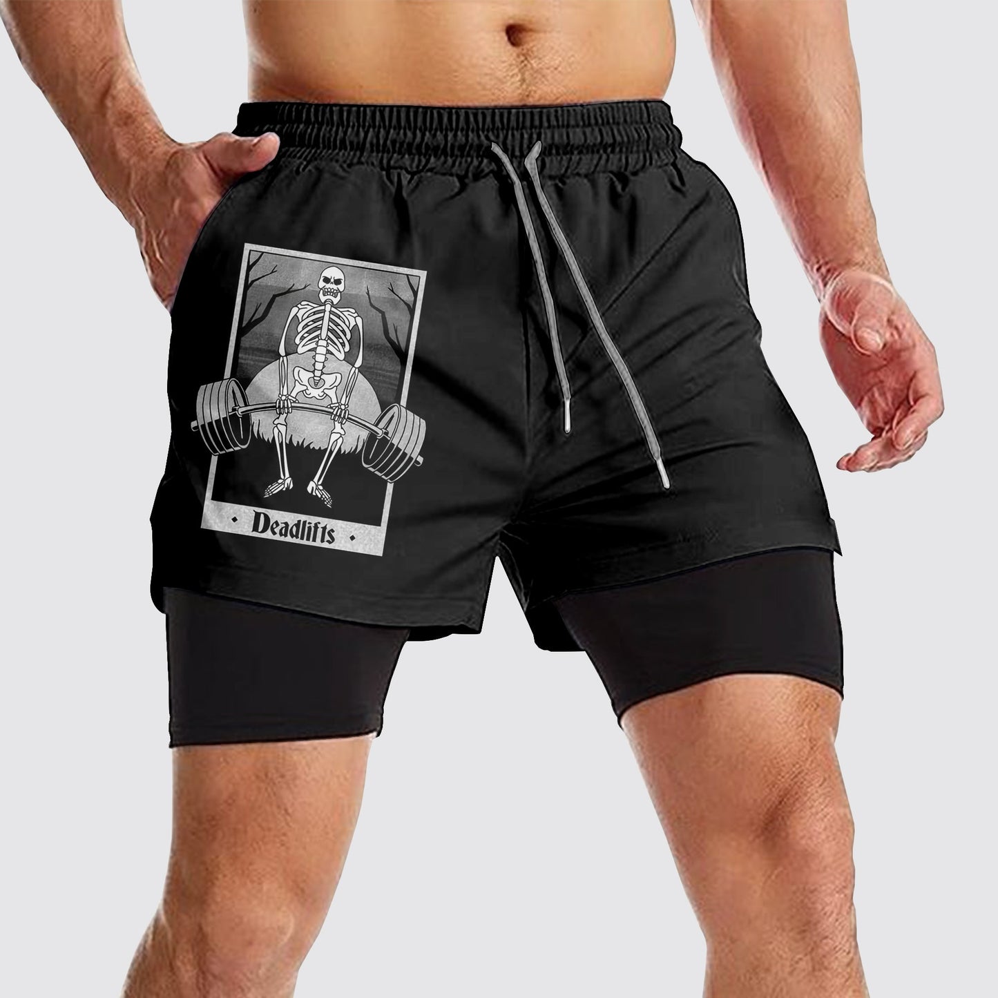 Double Layer Performance Shorts: Your Gym Training Essential!- AA01509