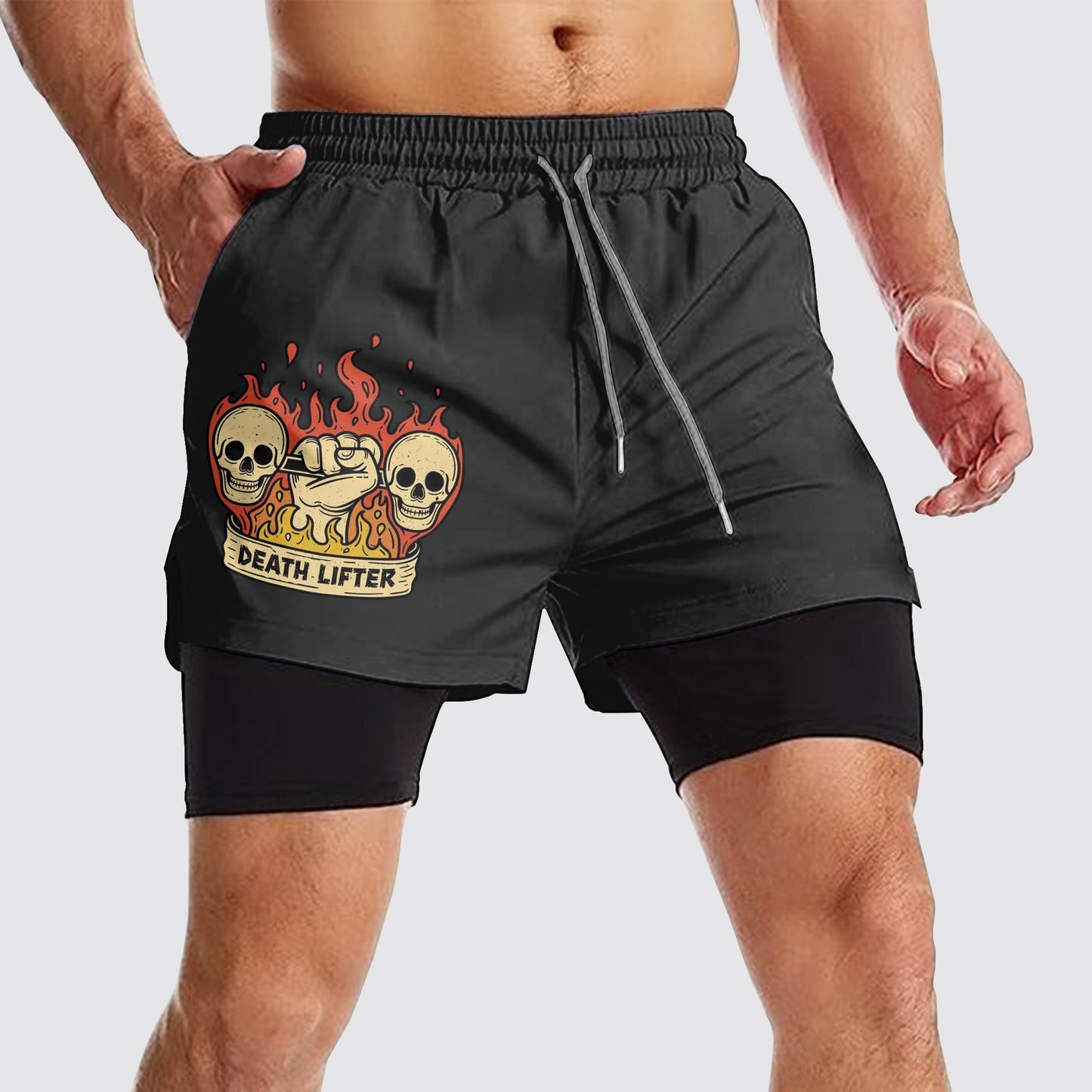 Double Layer Performance Shorts: Your Gym Training Essential!- AA01512