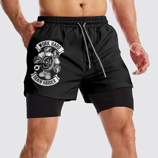 Double Layer Performance Shorts: Your Gym Training Essential!- AA01527