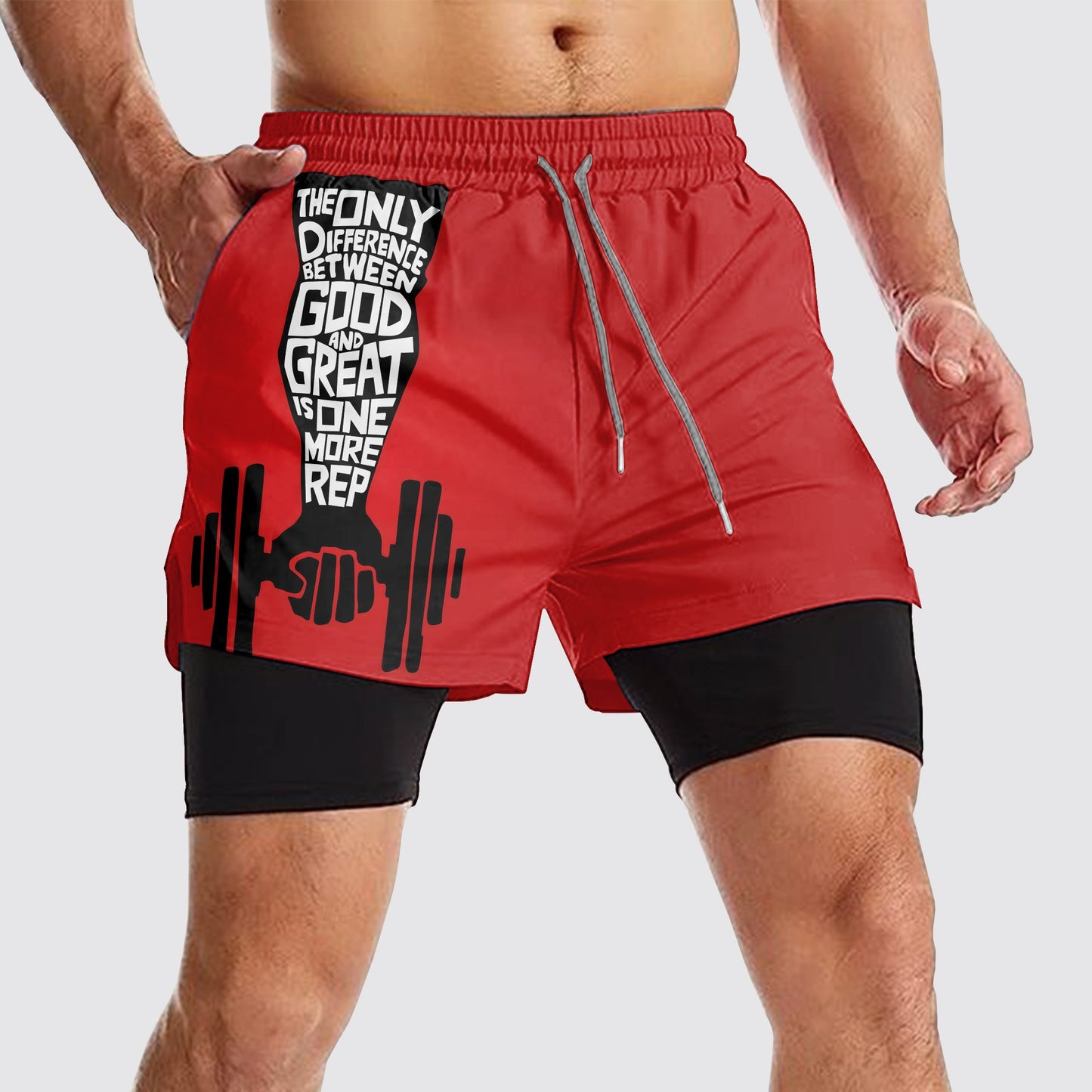 Double Layer Performance Shorts: Your Gym Training Essential!- AA01559