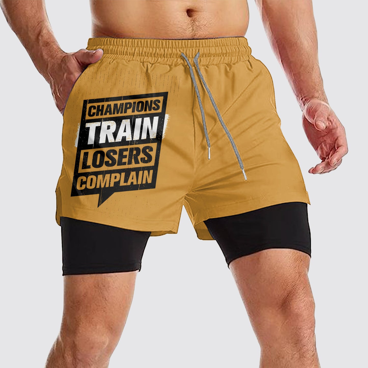 Double Layer Performance Shorts: Your Gym Training Essential!- AA01560