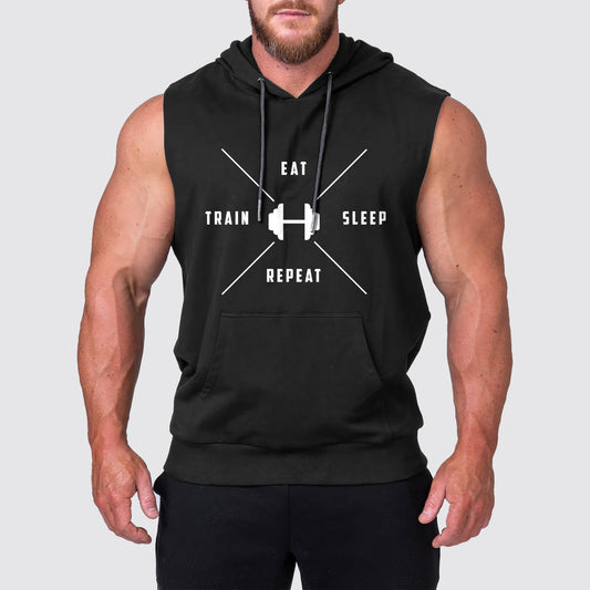 Ultimate Gym Sleeveless Hoodie for Men: Stay Cool and Comfy During Intense Workouts- AA02307