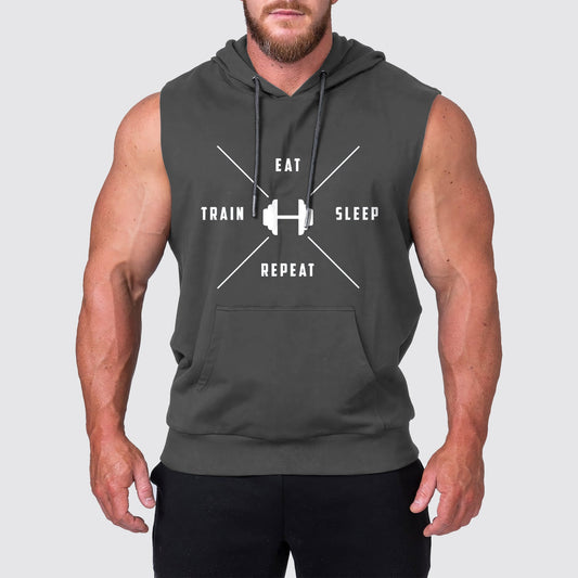 Ultimate Gym Sleeveless Hoodie for Men: Stay Cool and Comfy During Intense Workouts- AA02309