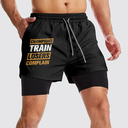 Double Layer Performance Shorts: Your Gym Training Essential!- AA02320