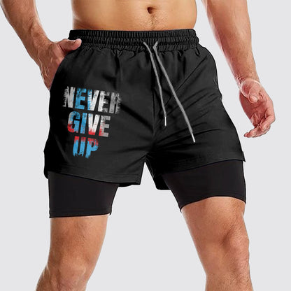 Double Layer Performance Shorts: Your Gym Training Essential!- AA02323