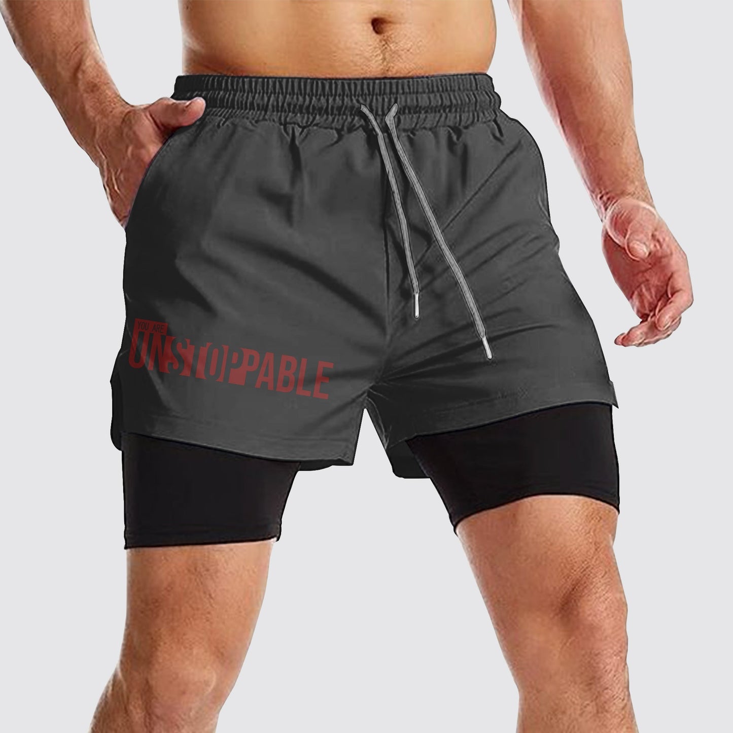 Double Layer Performance Shorts: Your Gym Training Essential!- AA02330