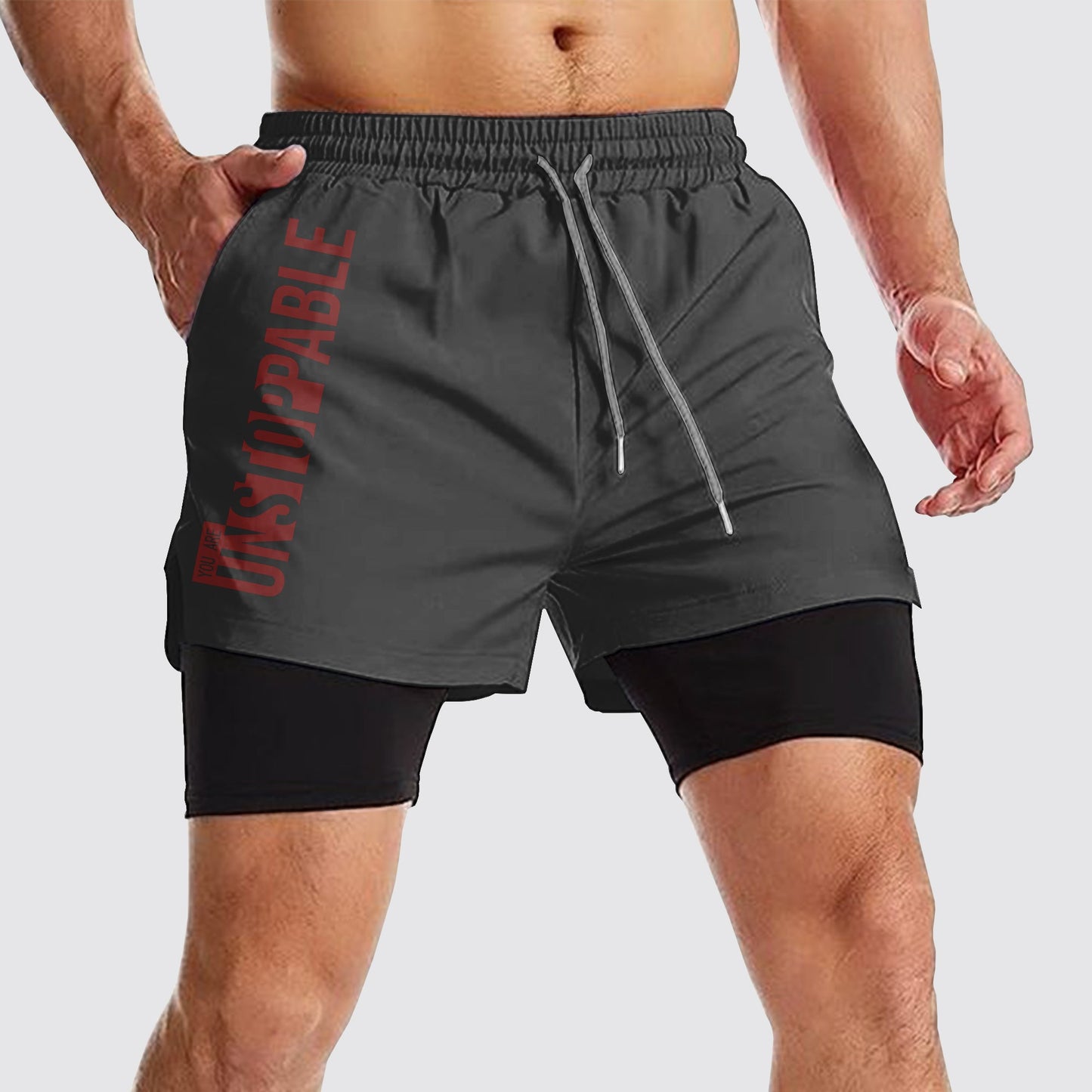 Double Layer Performance Shorts: Your Gym Training Essential!- AA02332