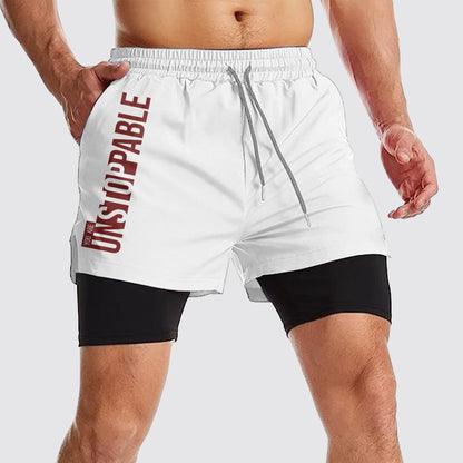 Double Layer Performance Shorts: Your Gym Training Essential!- AA02333