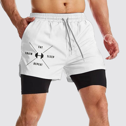 Double Layer Performance Shorts: Your Gym Training Essential!- AA02335