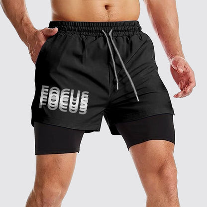 Double Layer Performance Shorts: Your Gym Training Essential!- AA02343