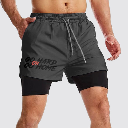 Double Layer Performance Shorts: Your Gym Training Essential!- AA02347