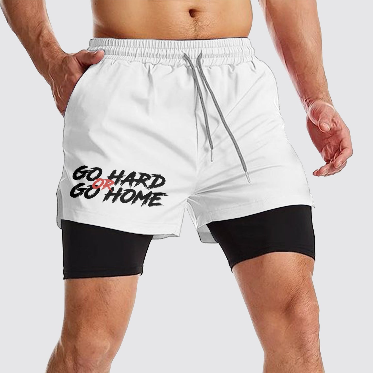 Double Layer Performance Shorts: Your Gym Training Essential!- AA02348