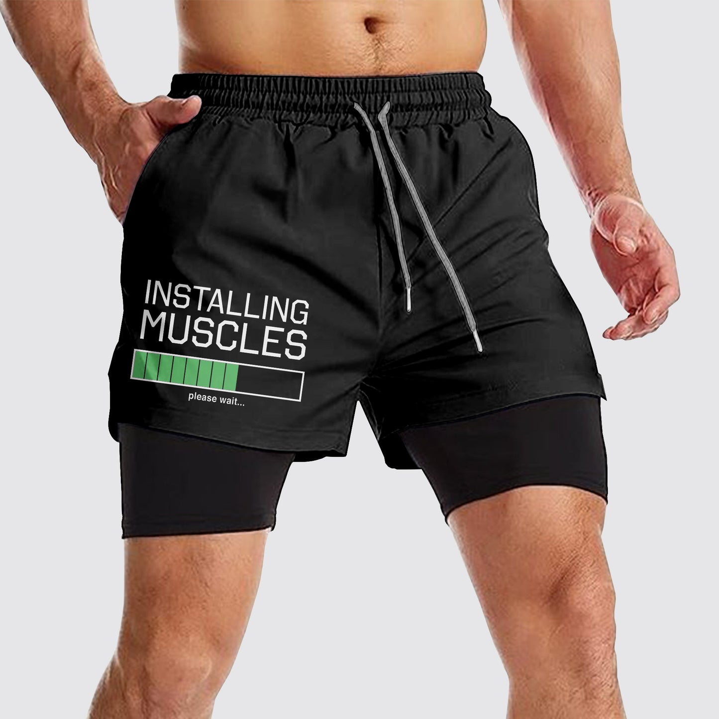 Double Layer Performance Shorts: Your Gym Training Essential!- AA02352