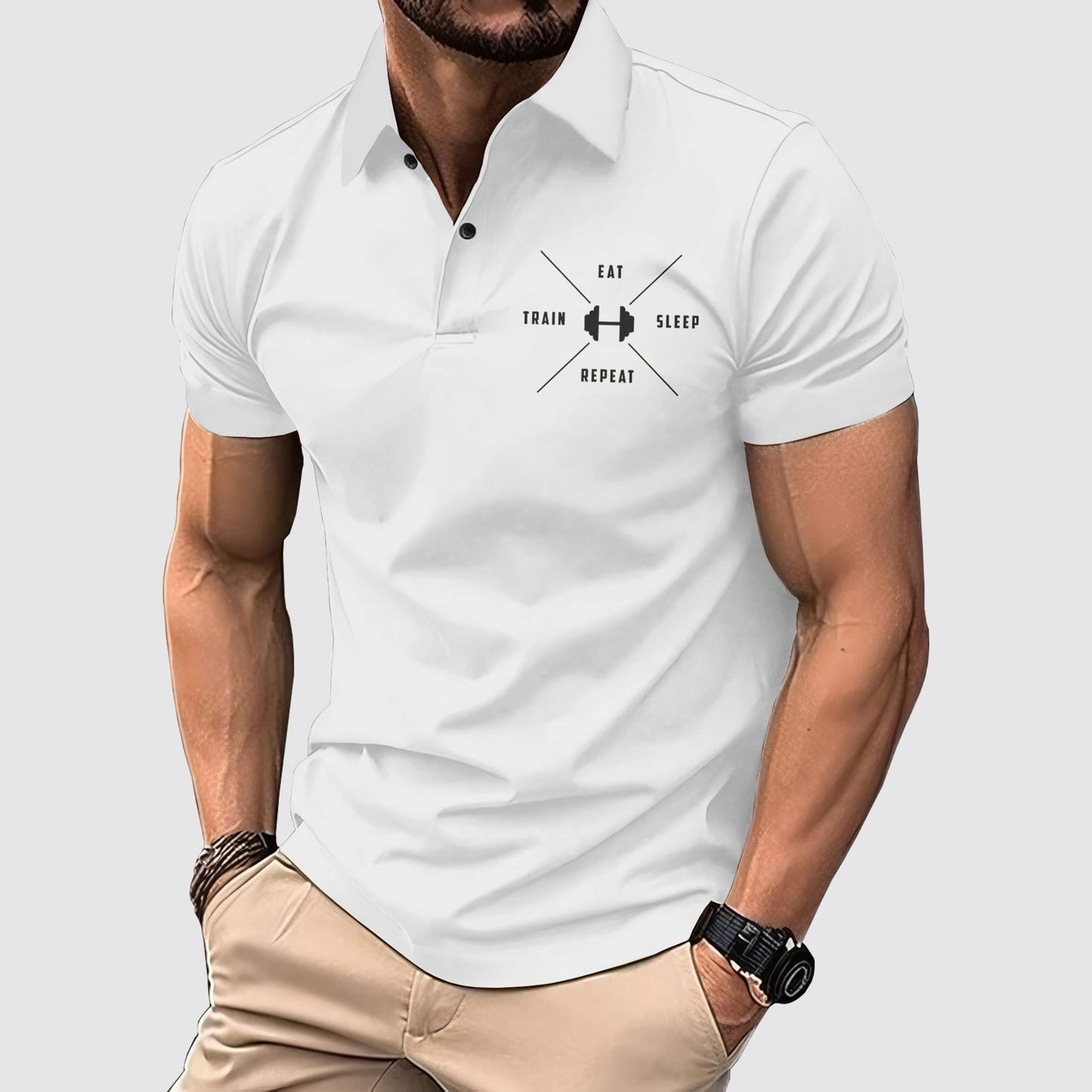 FlexFit Gym Polo Shirt: Performance & Style in Motion- AA02616