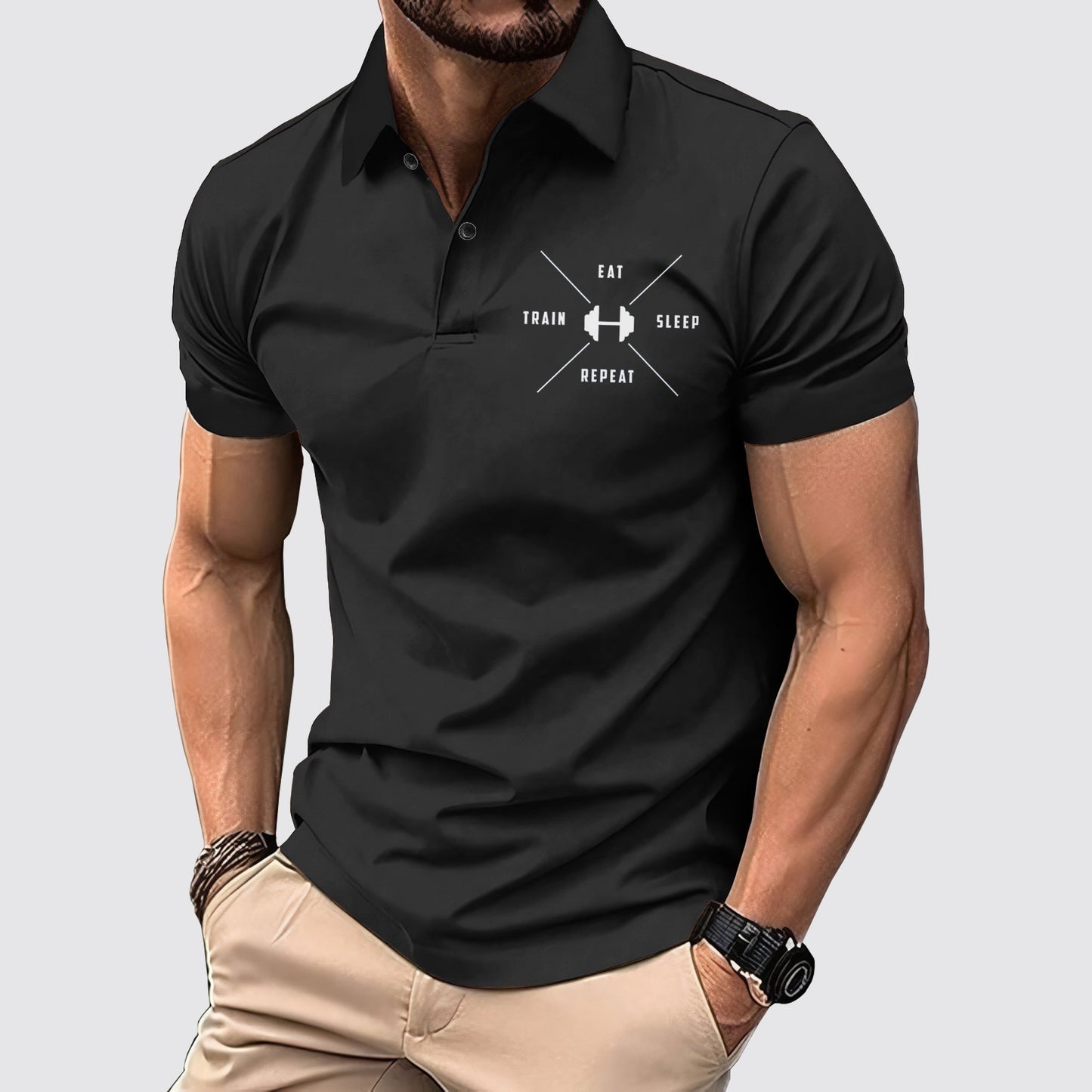 FlexFit Gym Polo Shirt: Performance & Style in Motion- AA02618