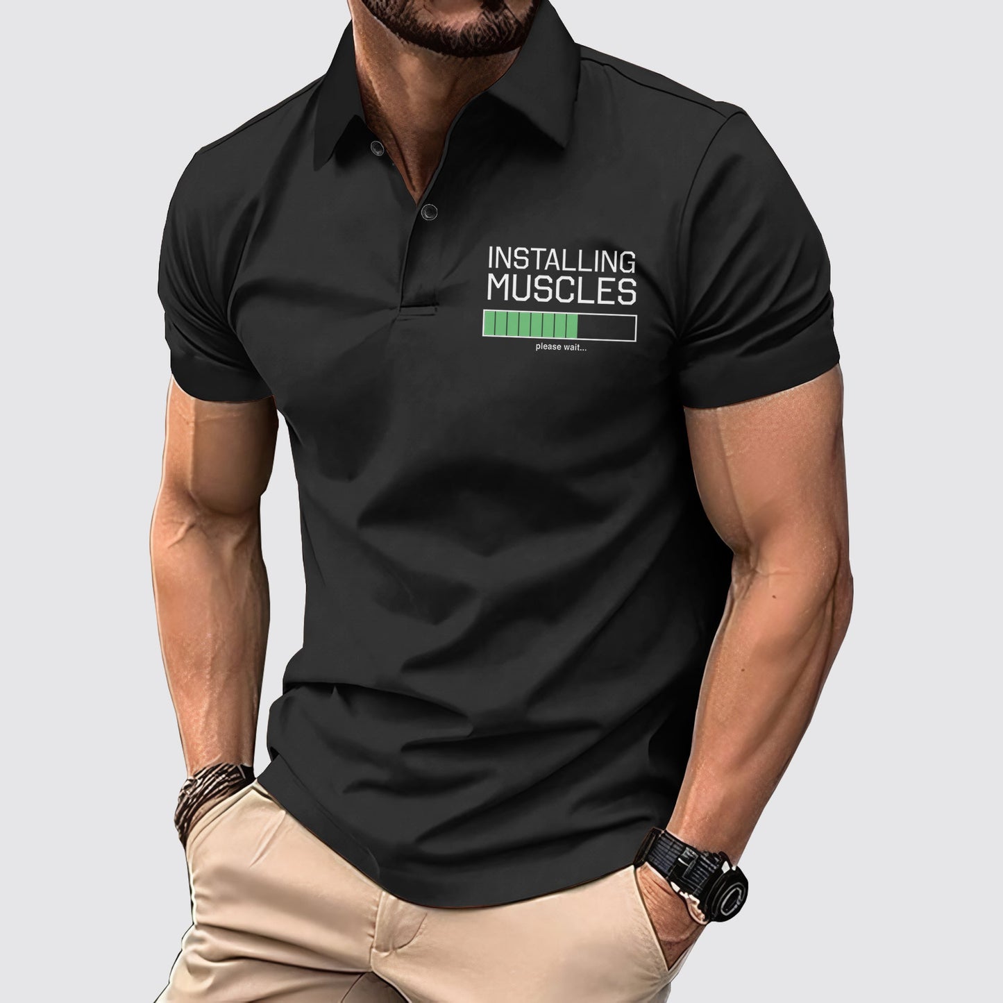 FlexFit Gym Polo Shirt: Performance & Style in Motion- AA02633