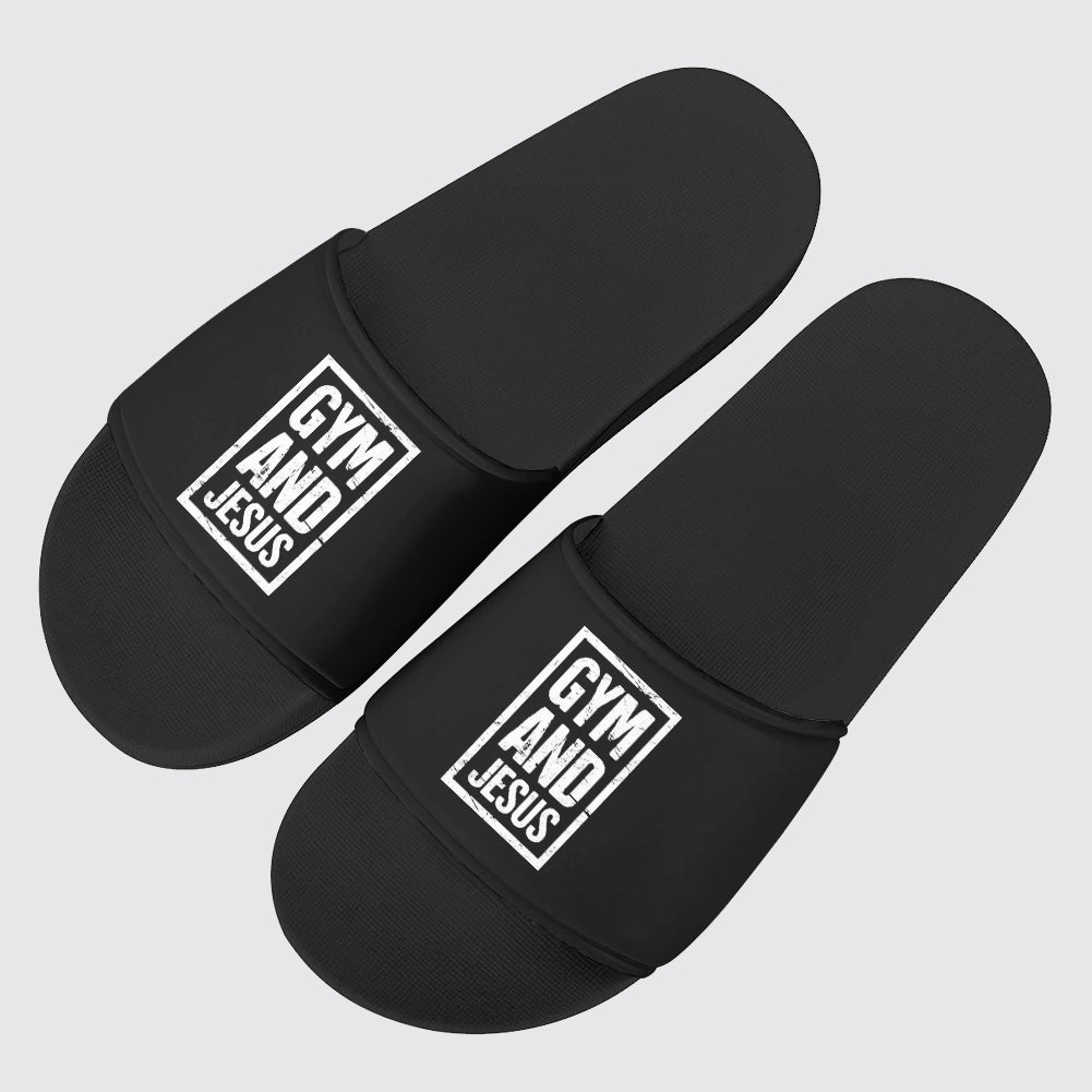 PU Leather Slippers with PVC Sole: Gym Lovers- AA02863