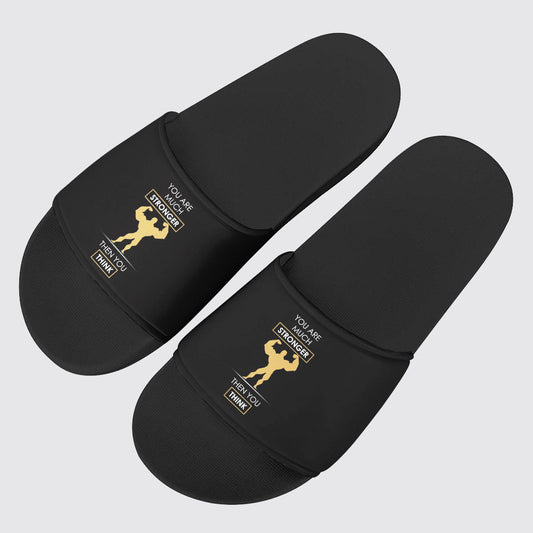 PU Leather Slippers with PVC Sole: Gym Lovers- AA02873